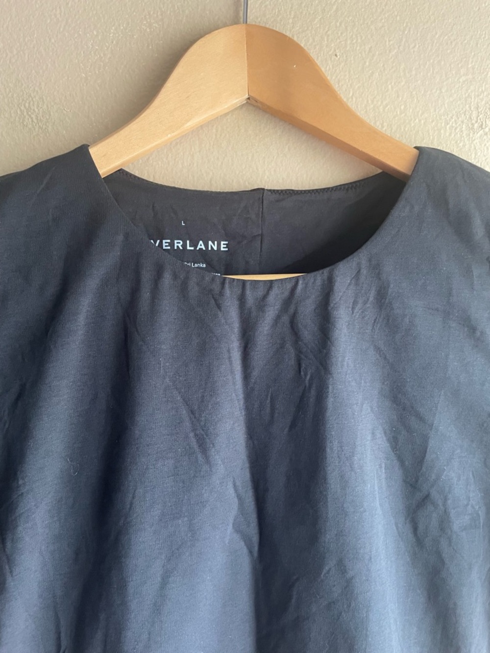 New Everlane Women Black Bodysuit Short Sleeve Size Large - Picture 2 of 7